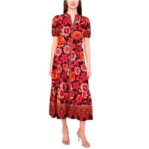 MSK Petite Wrap Dress Womens 10P Boho Floral Midi NWT Lightweight